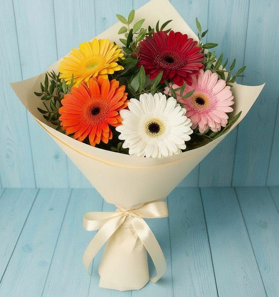 Букет цветов из: Герберы в Цветочный