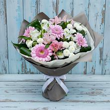 Букет цветов из:  Герберы, Альстромерии и Хризантемы в Цветочный