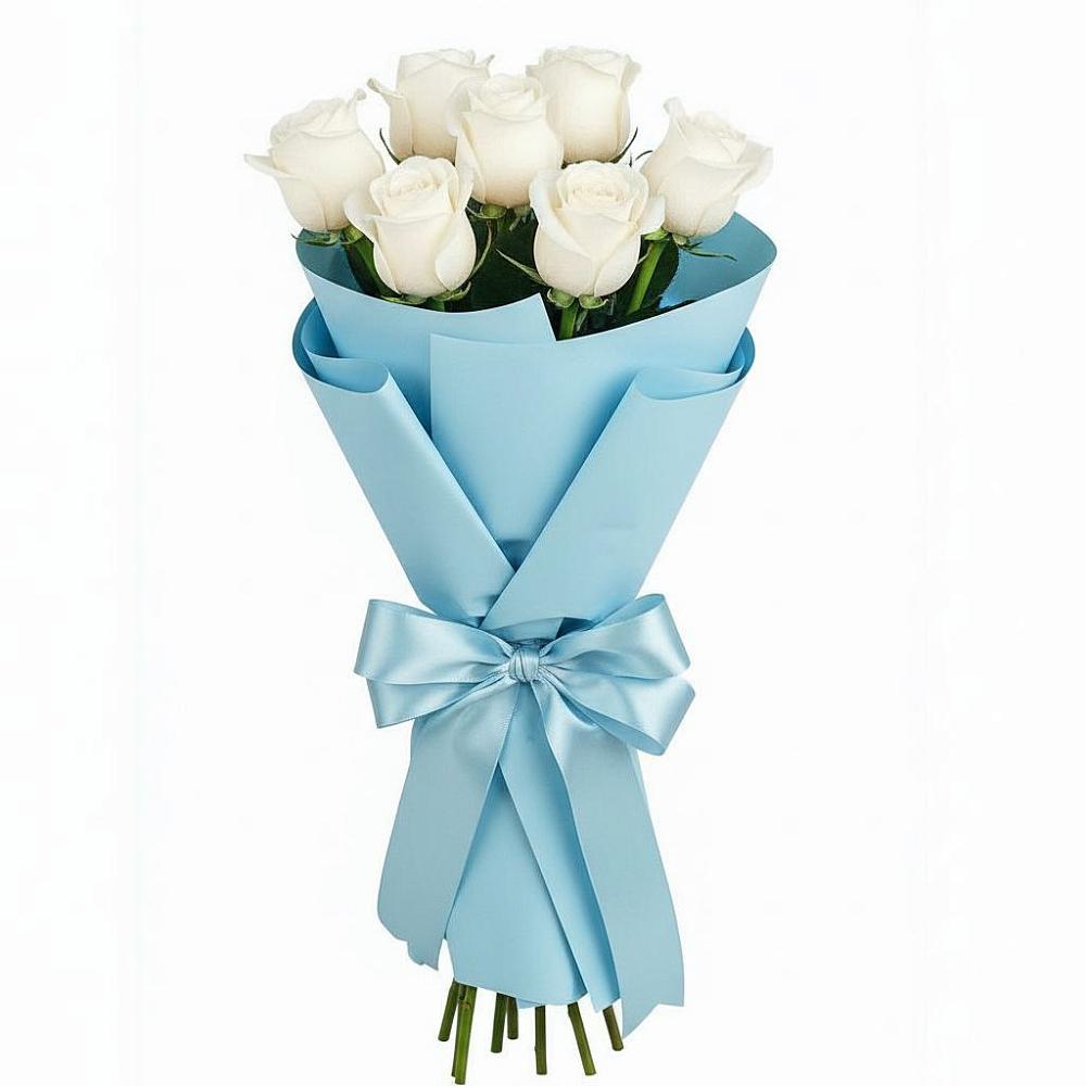 Букет 7 белых роз Проуд в Цветочный