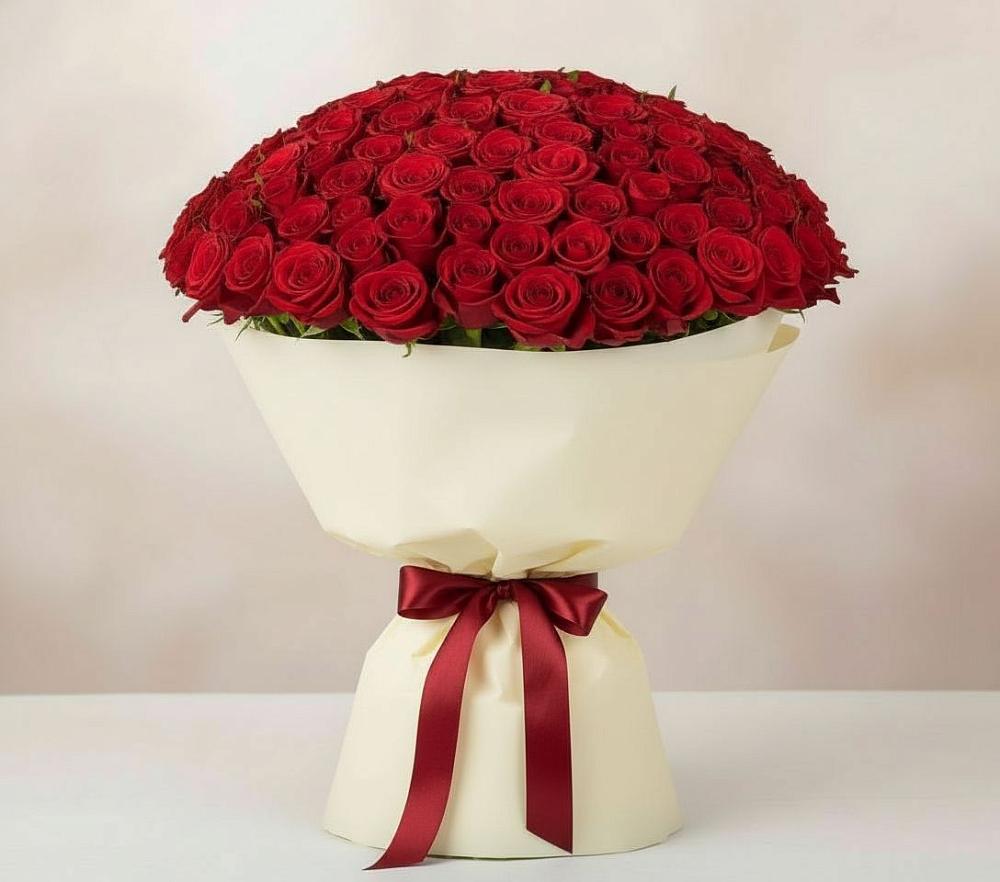 Букет 101 Красная роза Милано в Цветочный