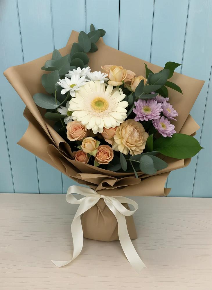 Букет цветов из: Герберы и Хризантемы в Цветочный