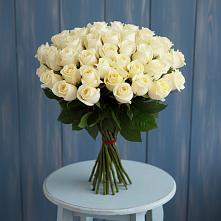 Букет 51 Белая роза Эдлесс Лав в Цветочный