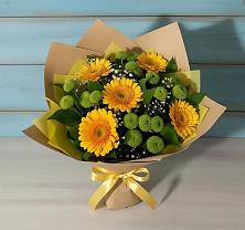 Букет цветов из:  Герберы и Хризантемы в Цветочный