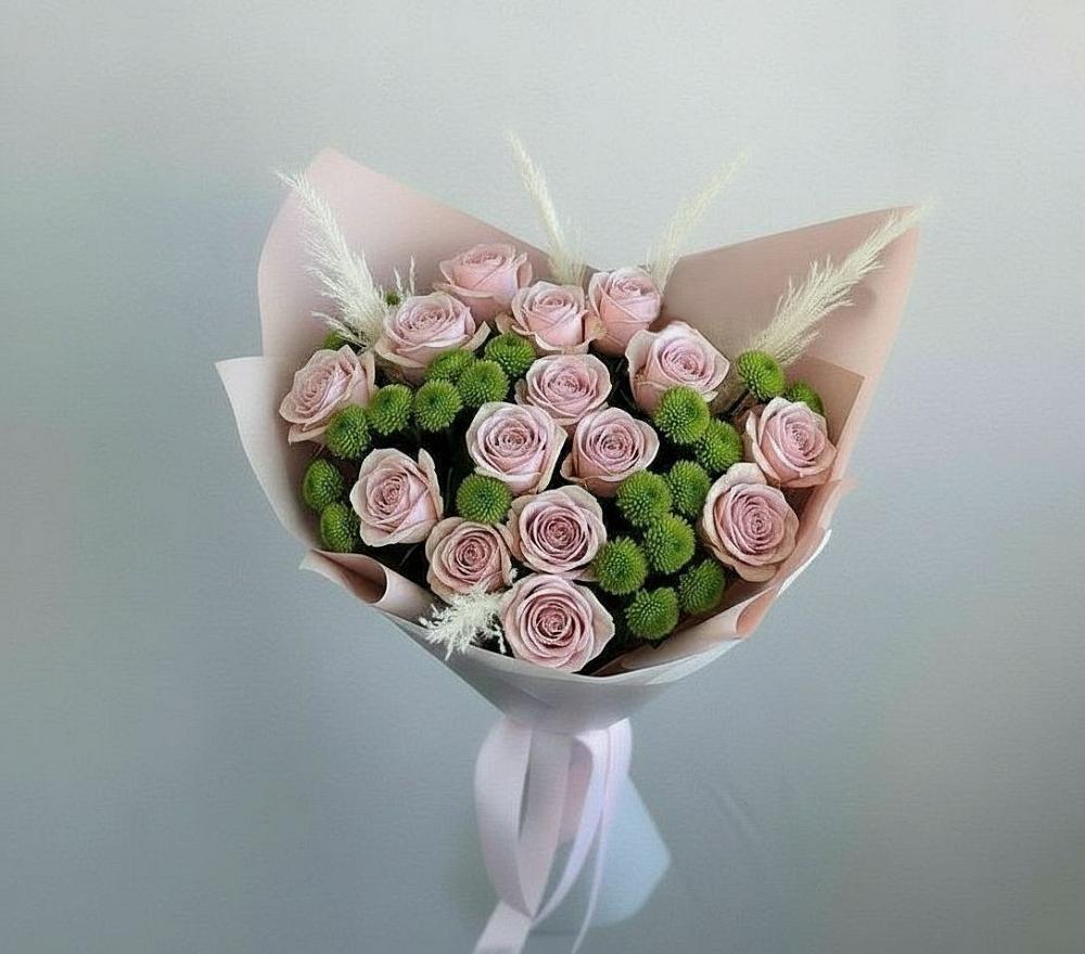 Букет цветов из: Розы и Хризантемы в Цветочный