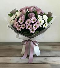 Букет цветов из:  Хризантемы и Розы в Цветочный