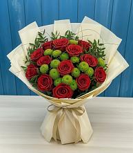 Букет цветов из:  Розы и Хризантемы в Цветочный