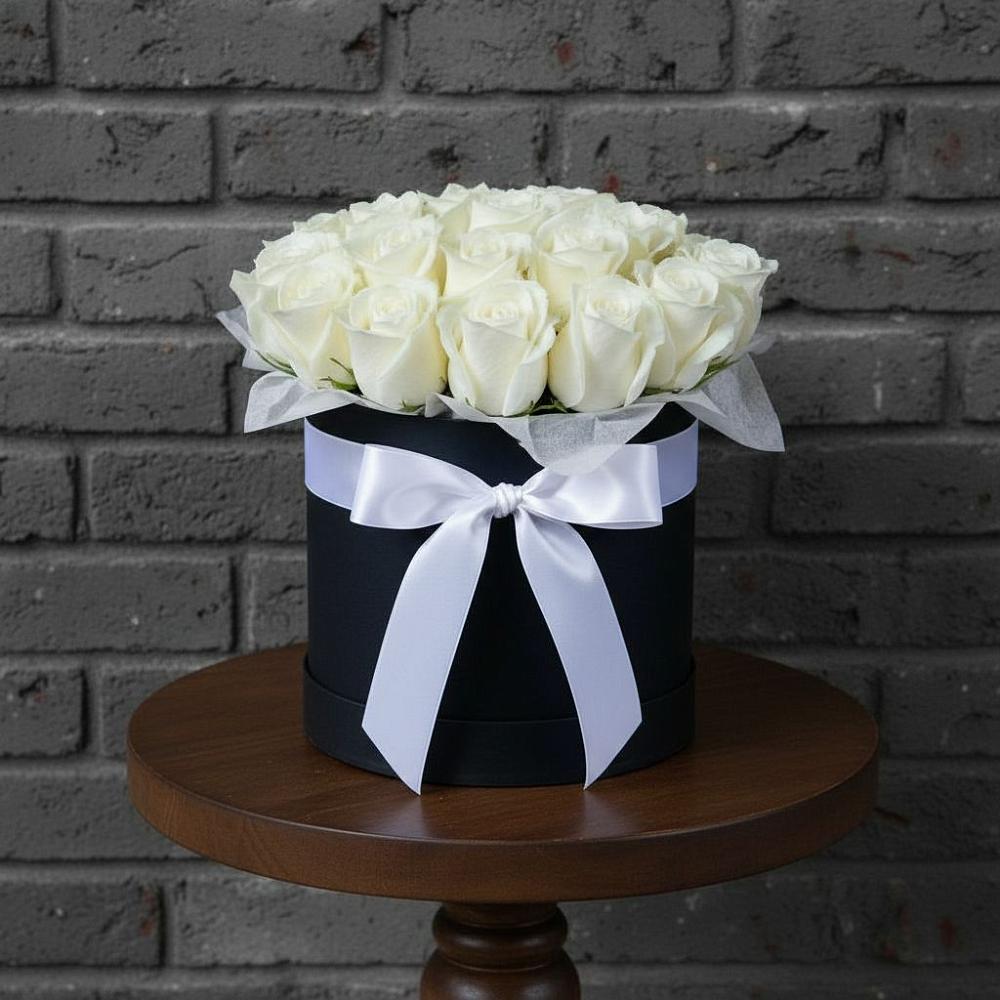 Цветочная композиция из Розы в шляпной коробке в Цветочный