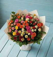 Букет Микс из разноцветных кустовых роз #REPLACE_PRED# Цветочный